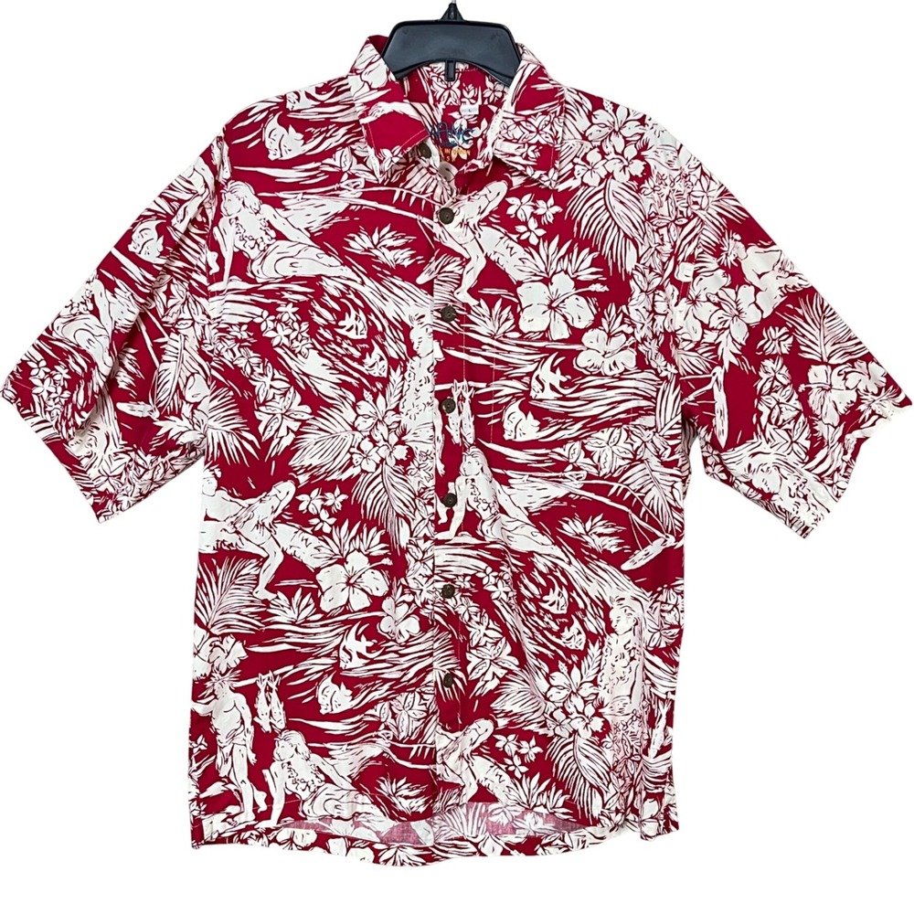Vintage Kane Malia Hawaii Polynesian dancer‎ All Over Print Men's Size Large
